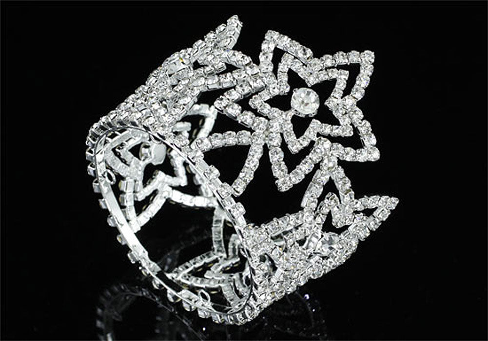 Flower Girl / Baby Crystal Full Circle Round Star Mini Crown Tiara XT1762-0